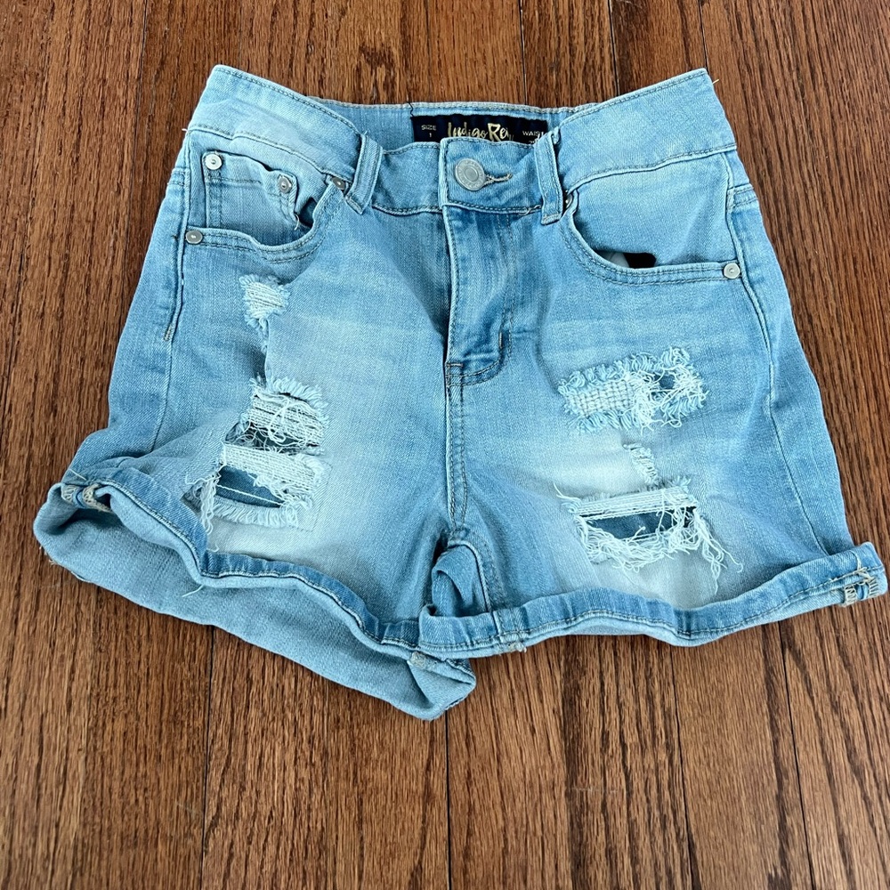 Light Blue Distressed Denim Shorts indigo Rein Size‎ 1